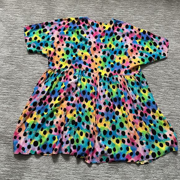 Proud Poppy Disco Dress Womens 14 Kasey Rainbow Colorful Pockets Cheetah Print - Picture 5 of 14